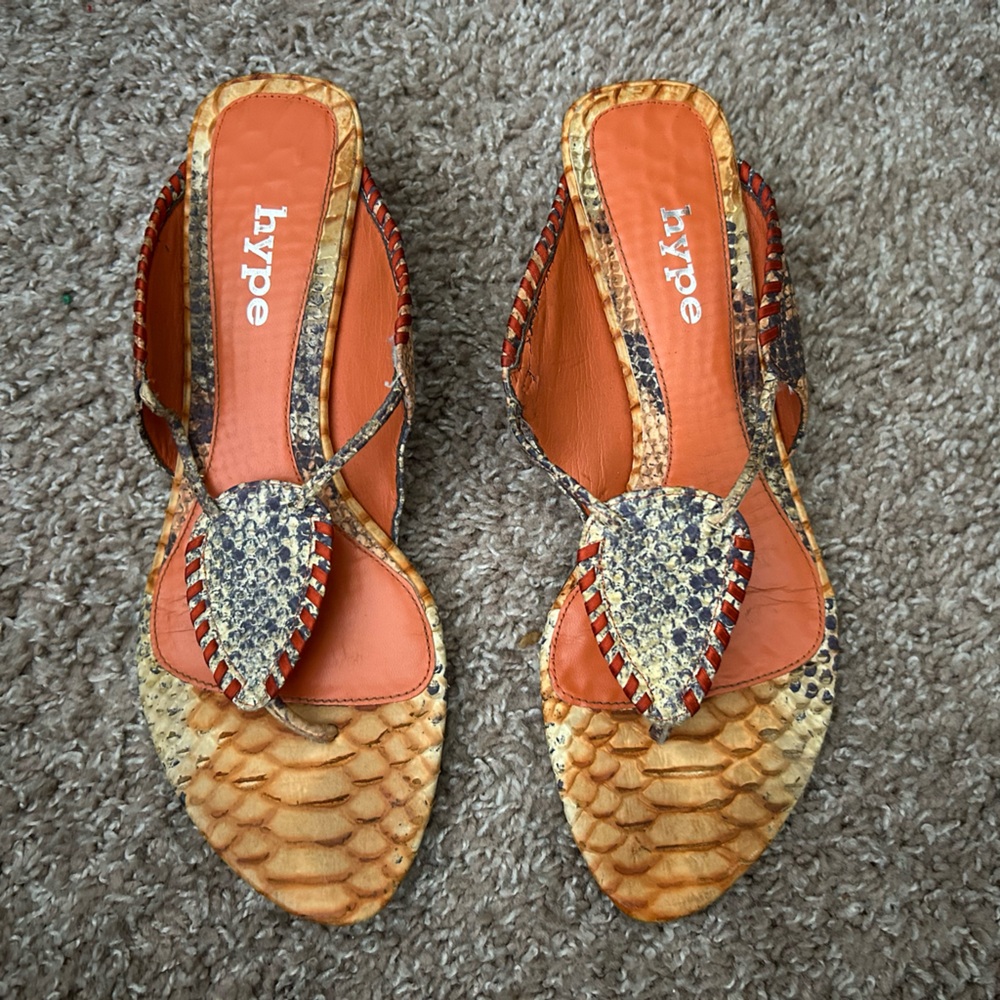Snakeskin Print Sandals